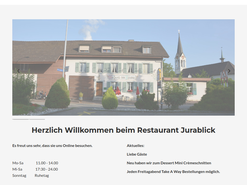 Website von Restaurant Jurablick in Gretzenbach