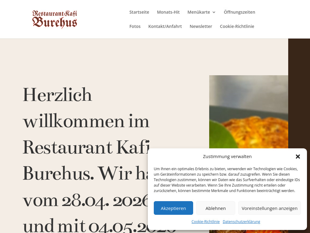 Website von Restaurant - Kafi - Burehus