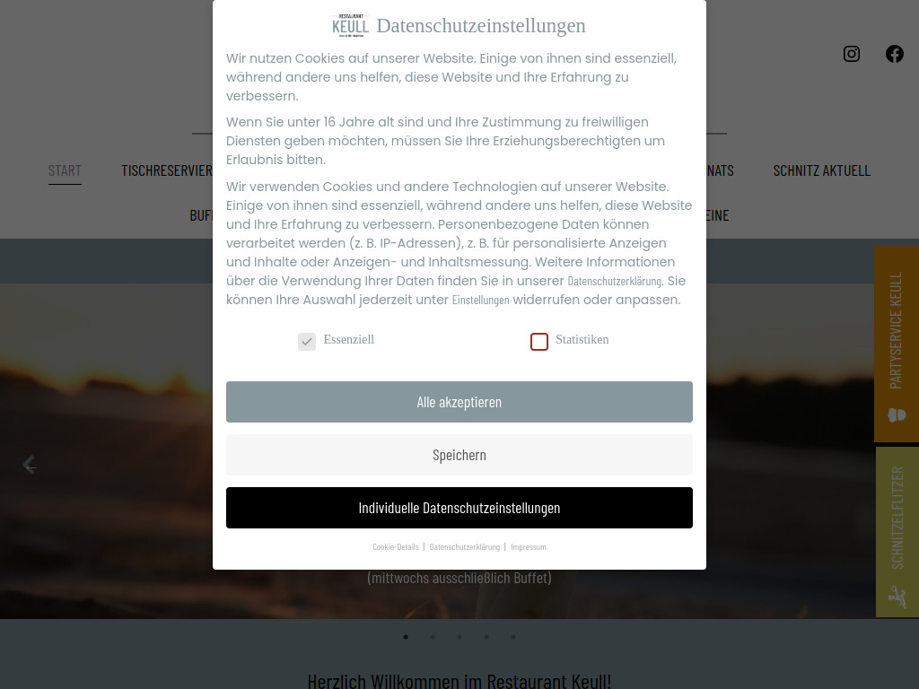 Website von Restaurant Gasthaus Keull in Coesfeld
