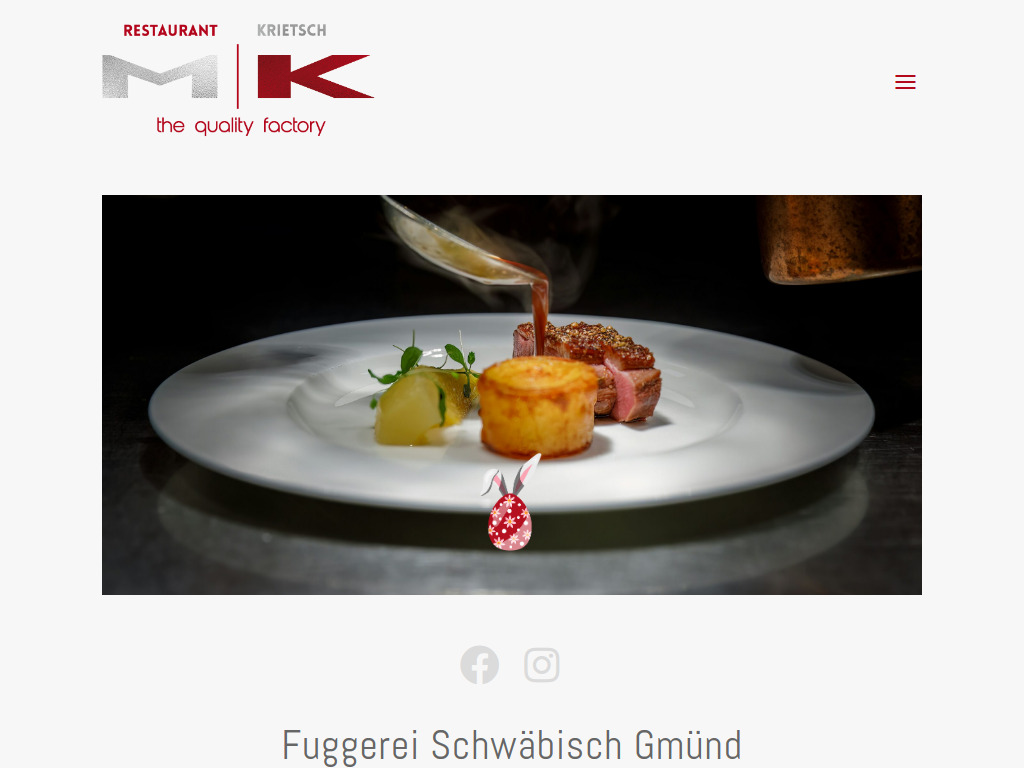 Website von Krietsch Gastro GmbH in Schwäbisch Gmünd