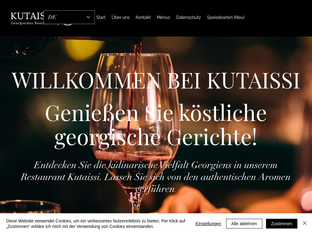 Website von Restaurant Kutaissi in Seevetal