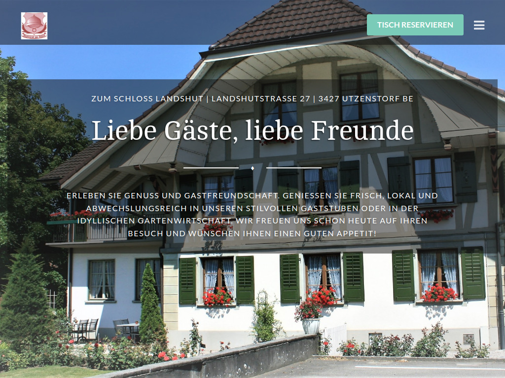 Website von Zum Schloss Landshut in Utzenstorf