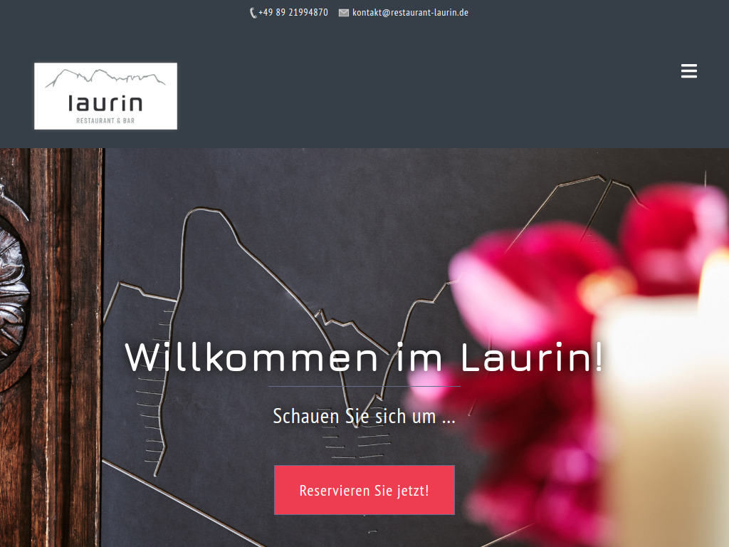 Website von Laurin Restaurant & Bar in München