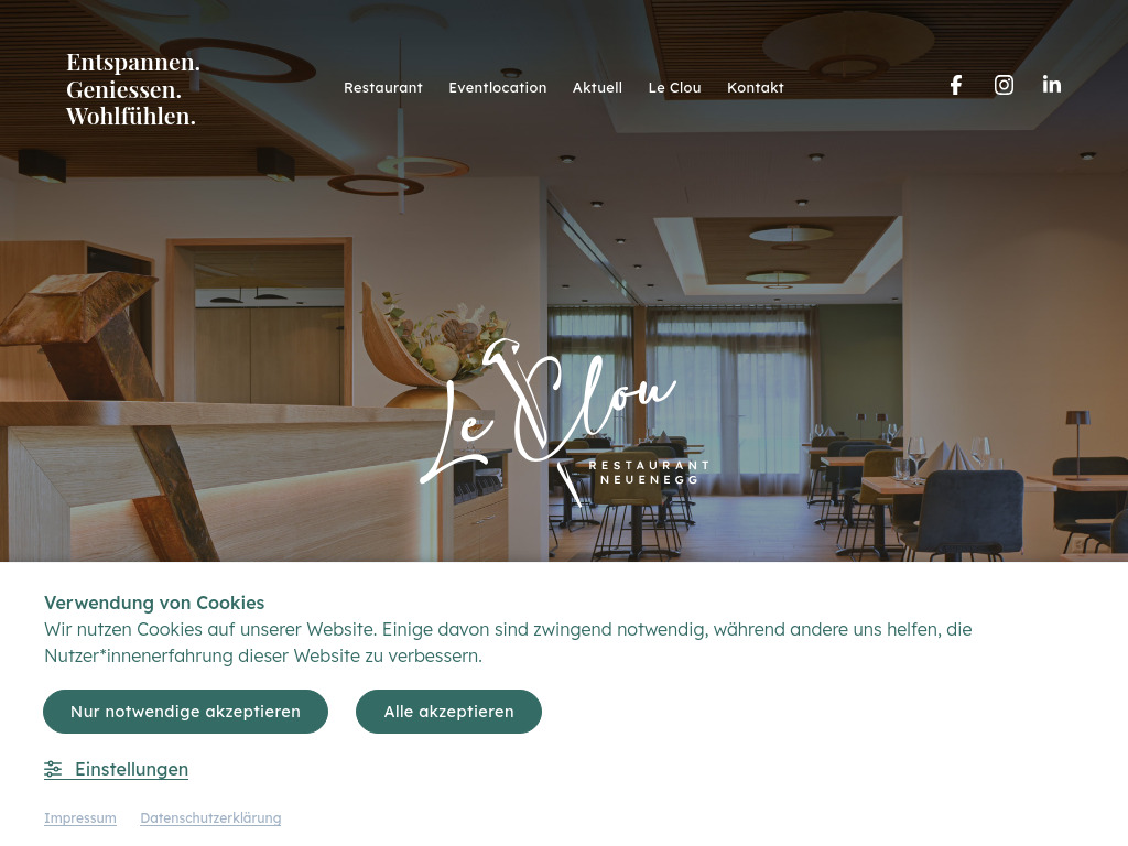 Website von Restaurant Le Clou in Neuenegg