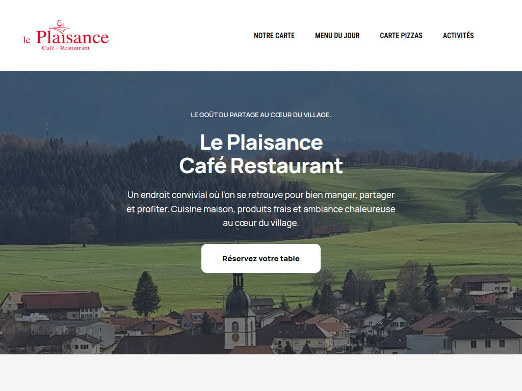Website von Restaurant le Plaisance Riaz in Riaz