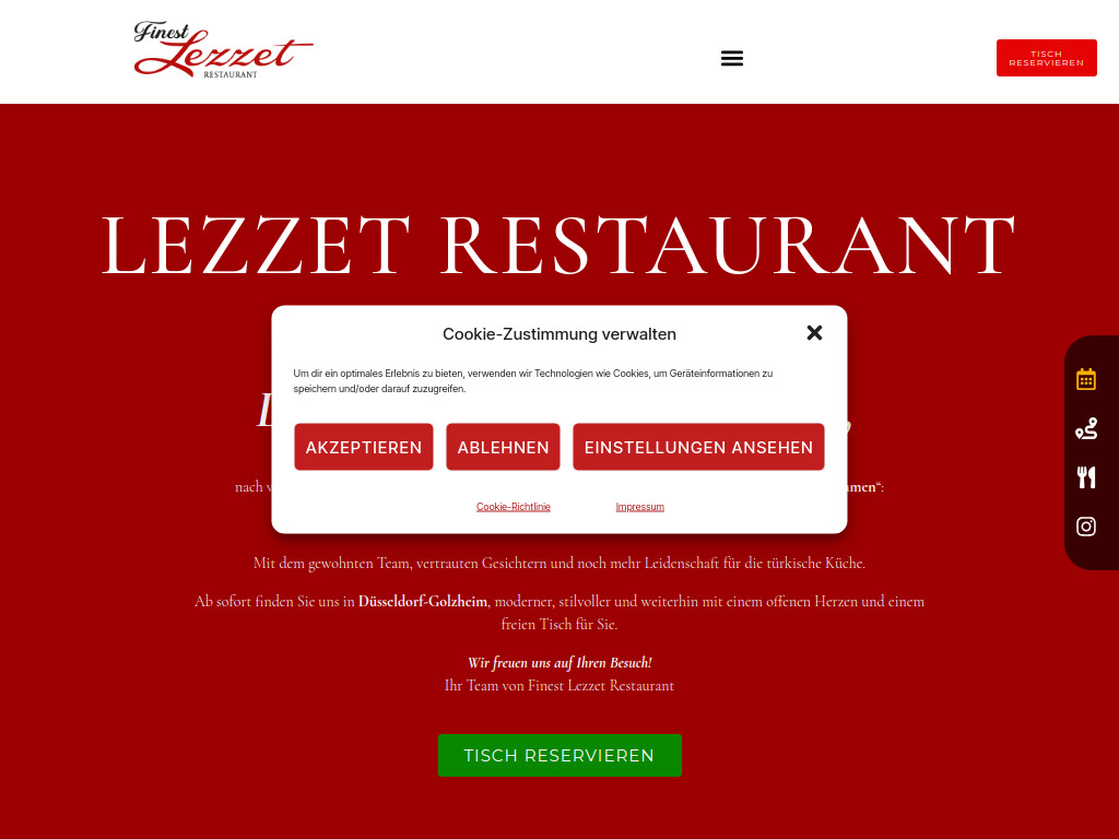 Website von Finest Dinner Gastronomie GmbH in Düsseldorf