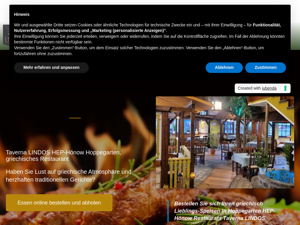 Website von Taverna LINDOS Hönow-Hoppegarten dein Grieche in Hoppegarten