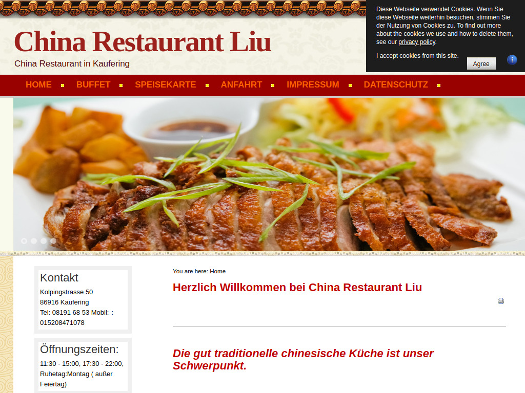 Website von China Restaurant Liu in Kaufering