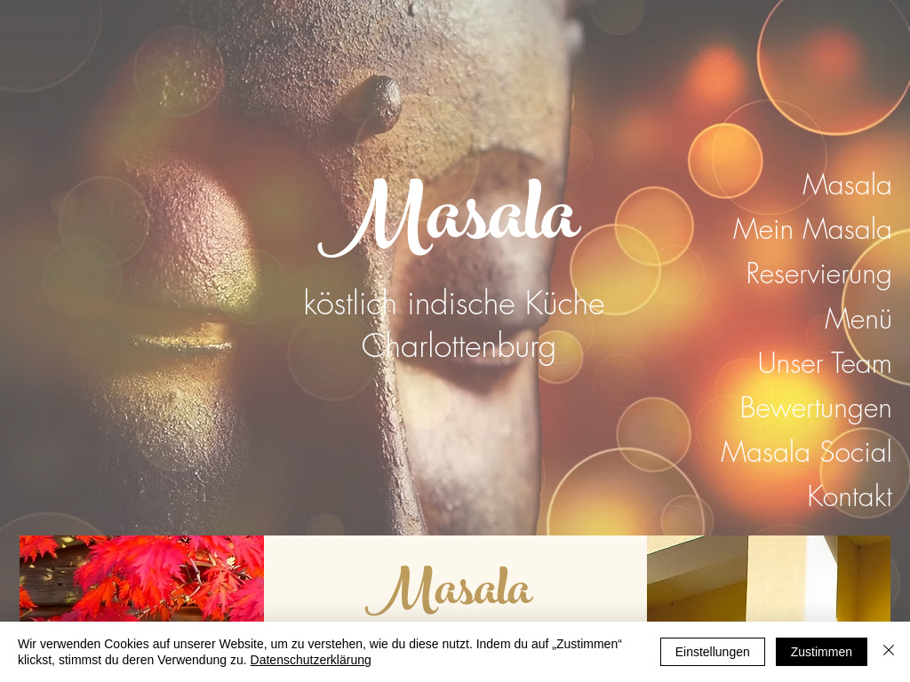 Website von Restaurant Masala in Berlin