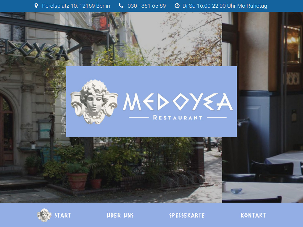 Website von Medusa Griechisches Restaurant in Berlin