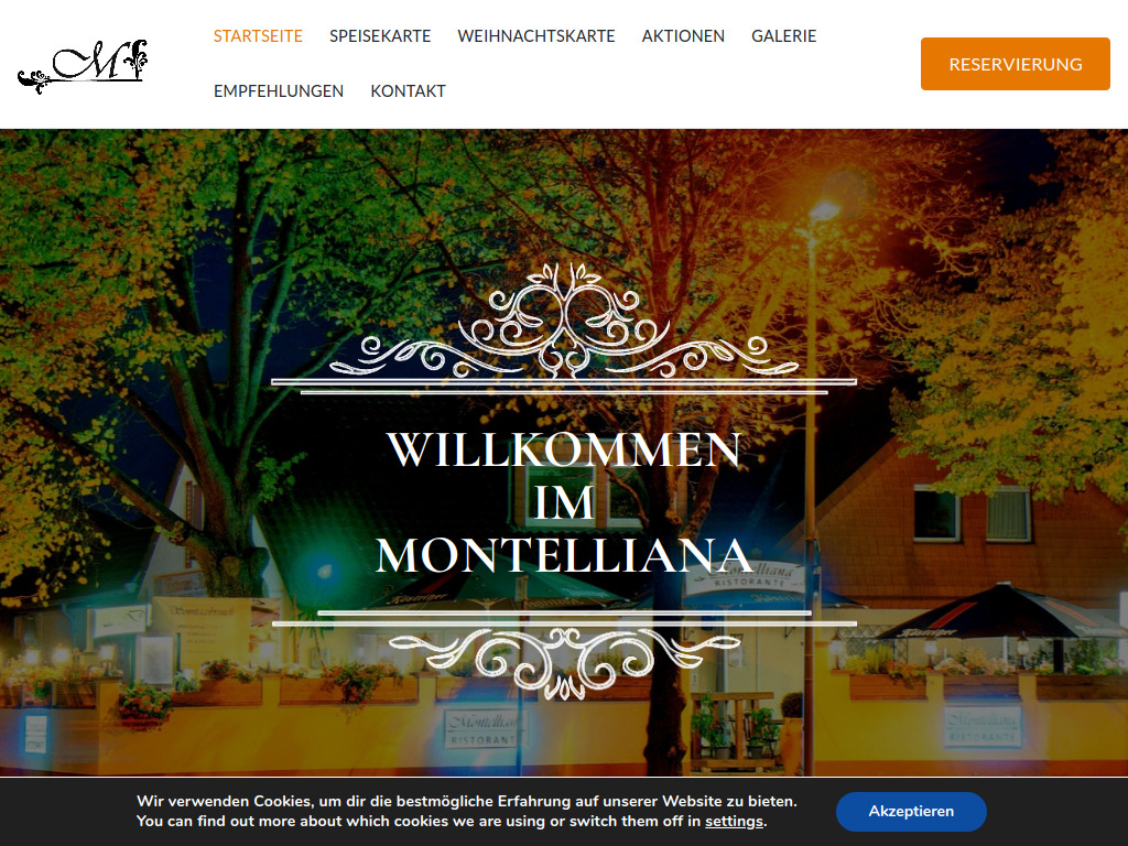 Website von Restaurant Montelliana in Hannover