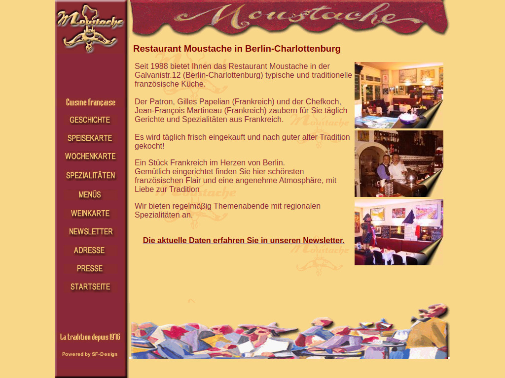 Website von Restaurant Moustache in Berlin