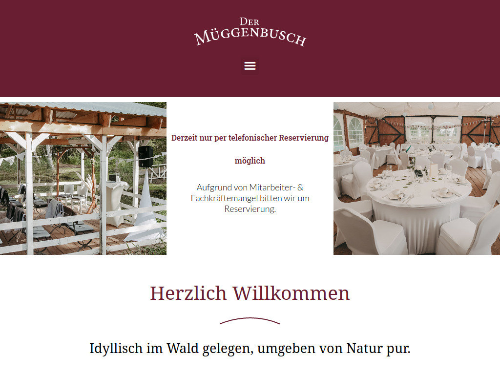 Website von Restaurant Müggenbusch in Lübeck
