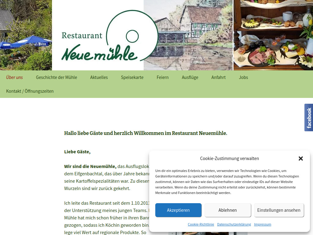 Website von Restaurant Neuemühle in Wermelskirchen