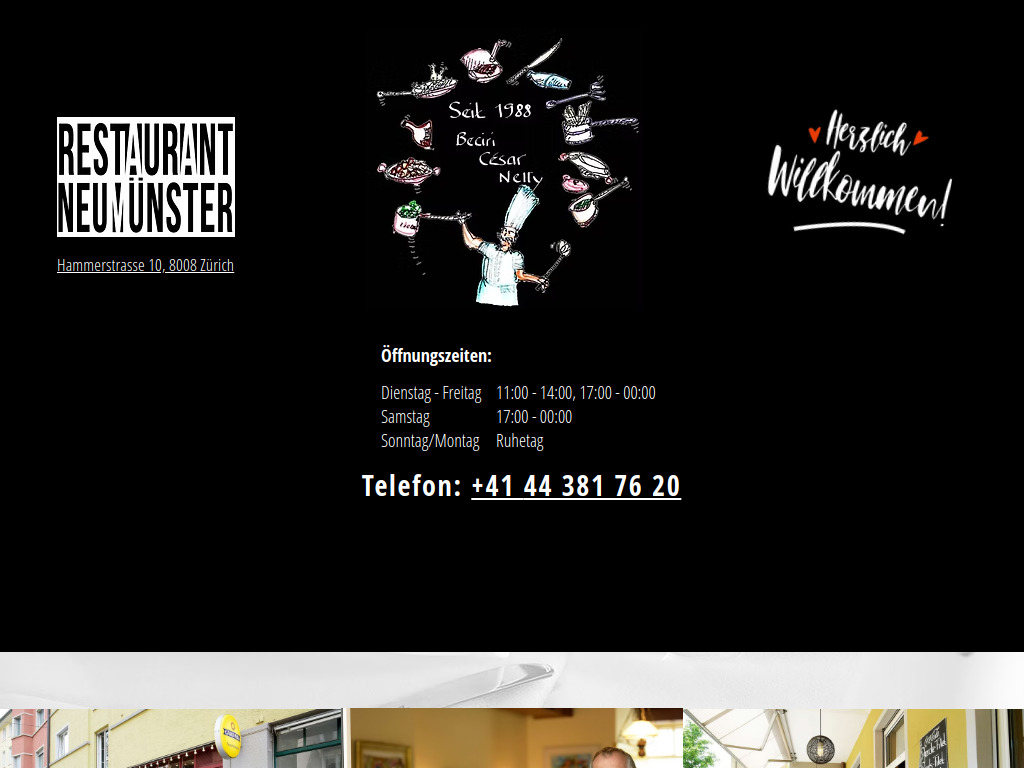 Website von Restaurant Neumünster Zürich in Berlin