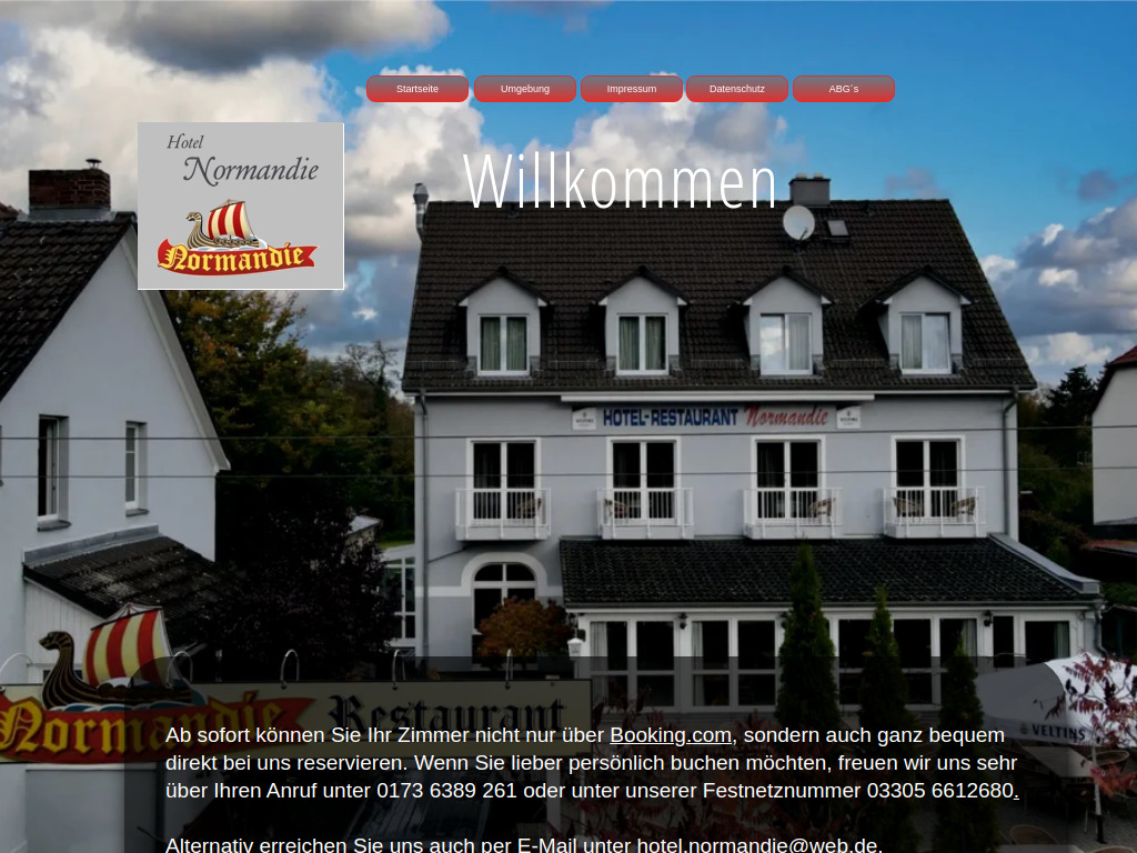 Website von Hotel Normandie Lerosier GbR in Schildow