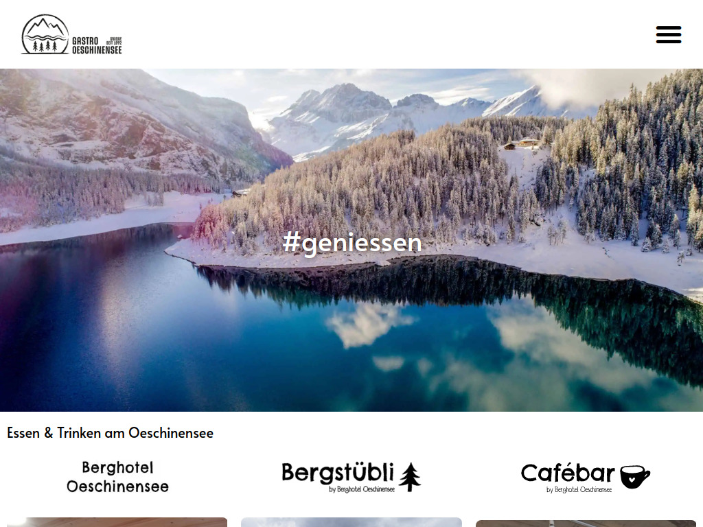 Website von Berghotel Oeschinensee AG in Kandersteg