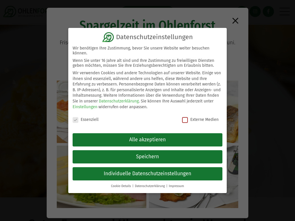 Website von Restaurant Ohlenforst in Wassenberg-Effeld