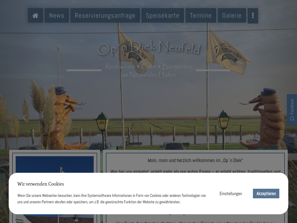Website von Op'n Diek in Neufeld