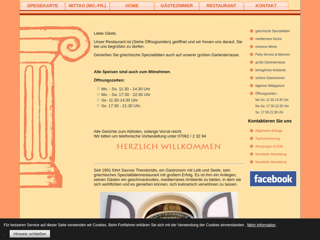 Website von Restaurant Orakel in Oberstenfeld