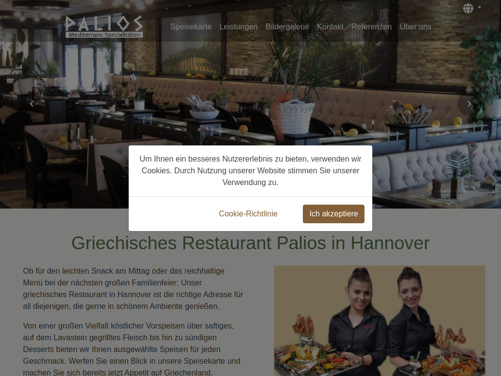 Website von Restaurant Palios in Hannover