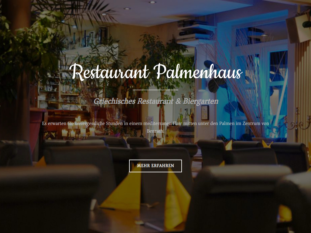 Website von Restaurant Palmenhaus in Düsseldorf