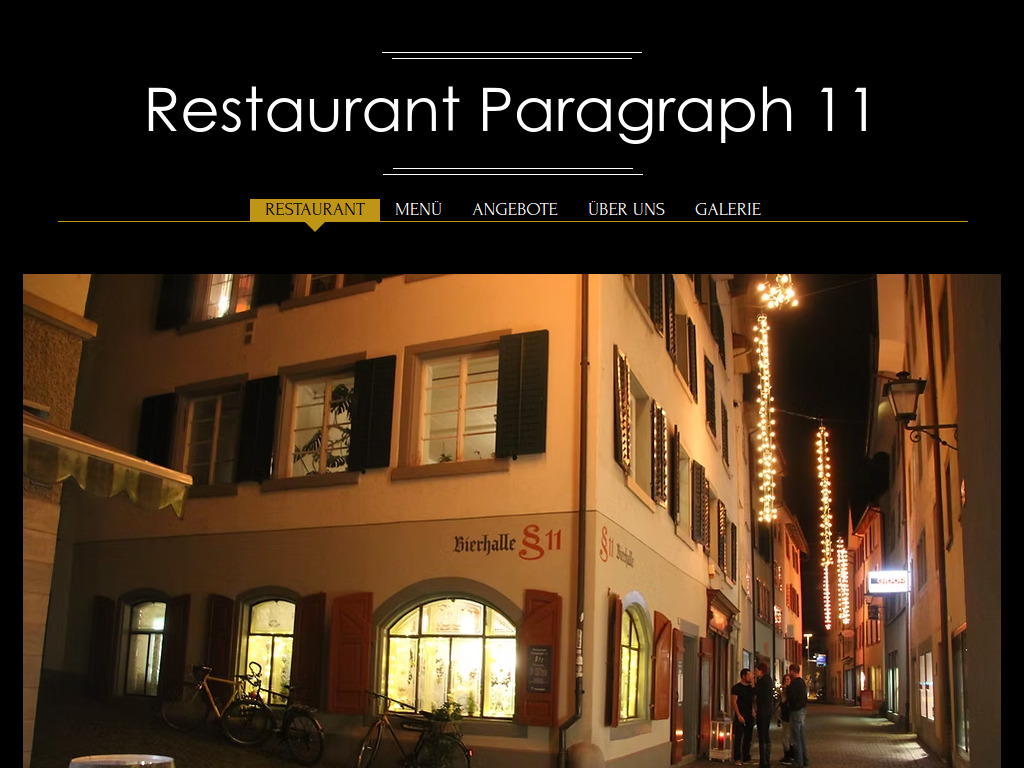 Website von Restaurant Paragraph 11 in Rapperswil
