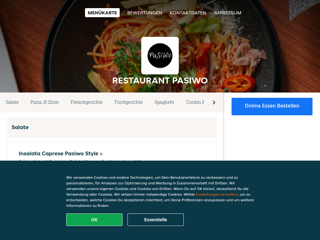 Website von Restaurant PaSiWo in Basel