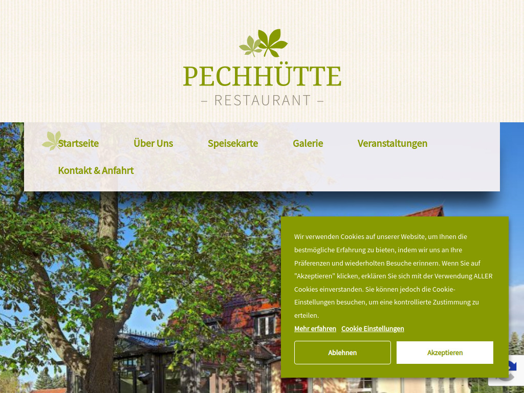 Website von Restaurant Pechhütte in Radeberg