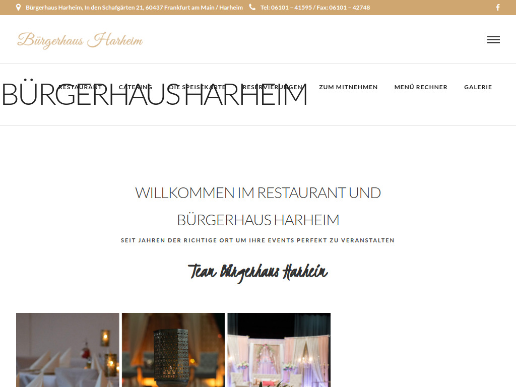 Website von Bürgerhaus Harheim in Frankfurt am Main