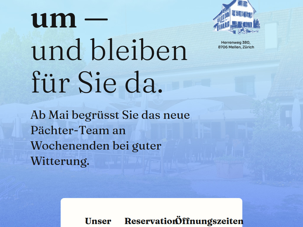 Website von Restaurant Pfannenstiel in Meilen