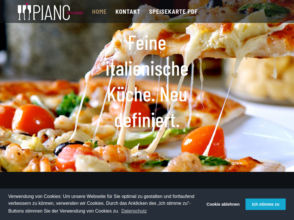 Website von Restaurant PIANO in Hannover
