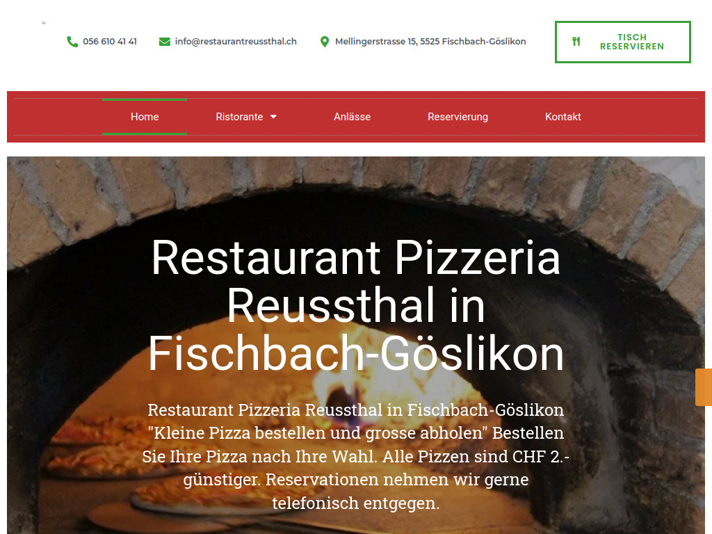Website von Feine Küche, herzliche Gastfreundschaft in Fischbach-Göslikon