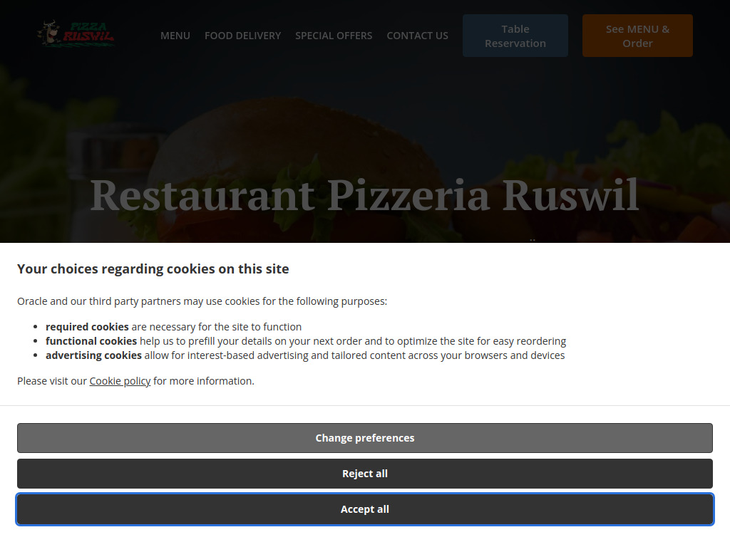 Website von Restaurant Pizzeria Ruswil - Lieferservice - Ruswil - Essen Online Bestellen in Ruswil
