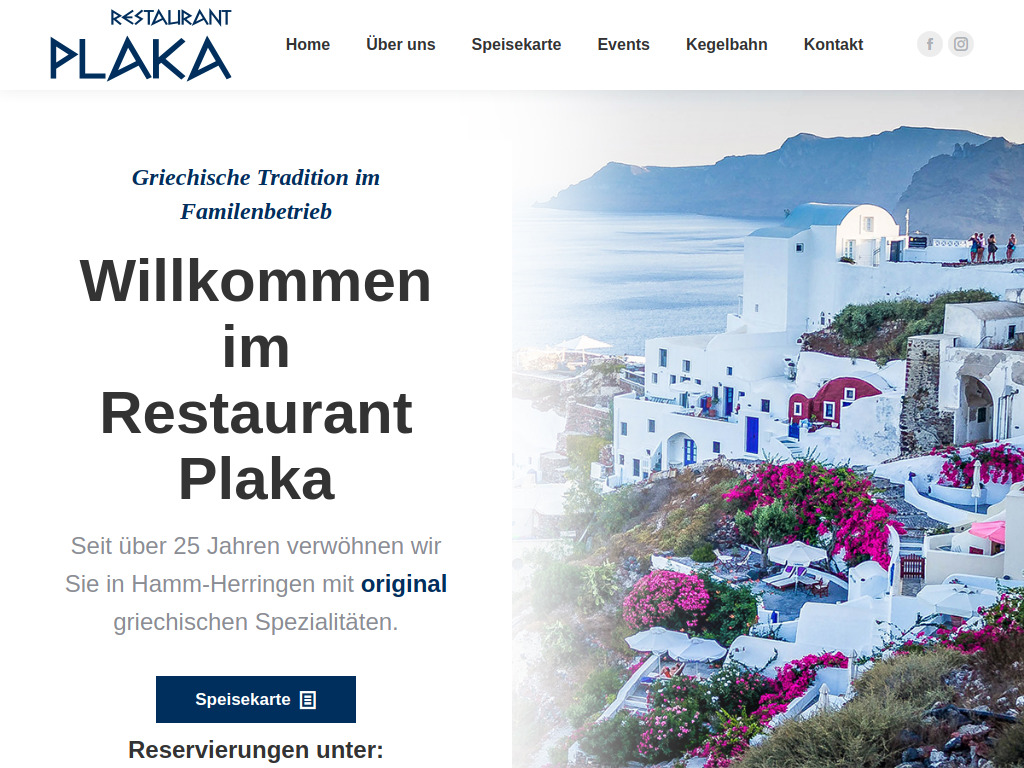 Website von Restaurant Plaka in Hamm