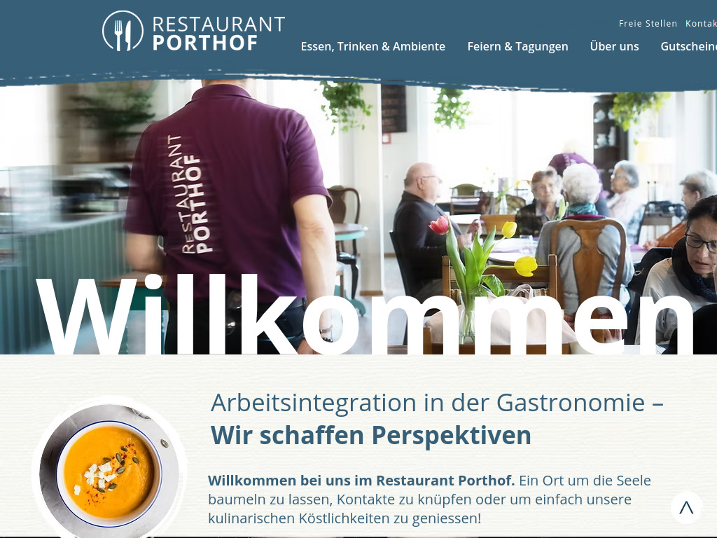Website von Restaurant Porthof in Jona