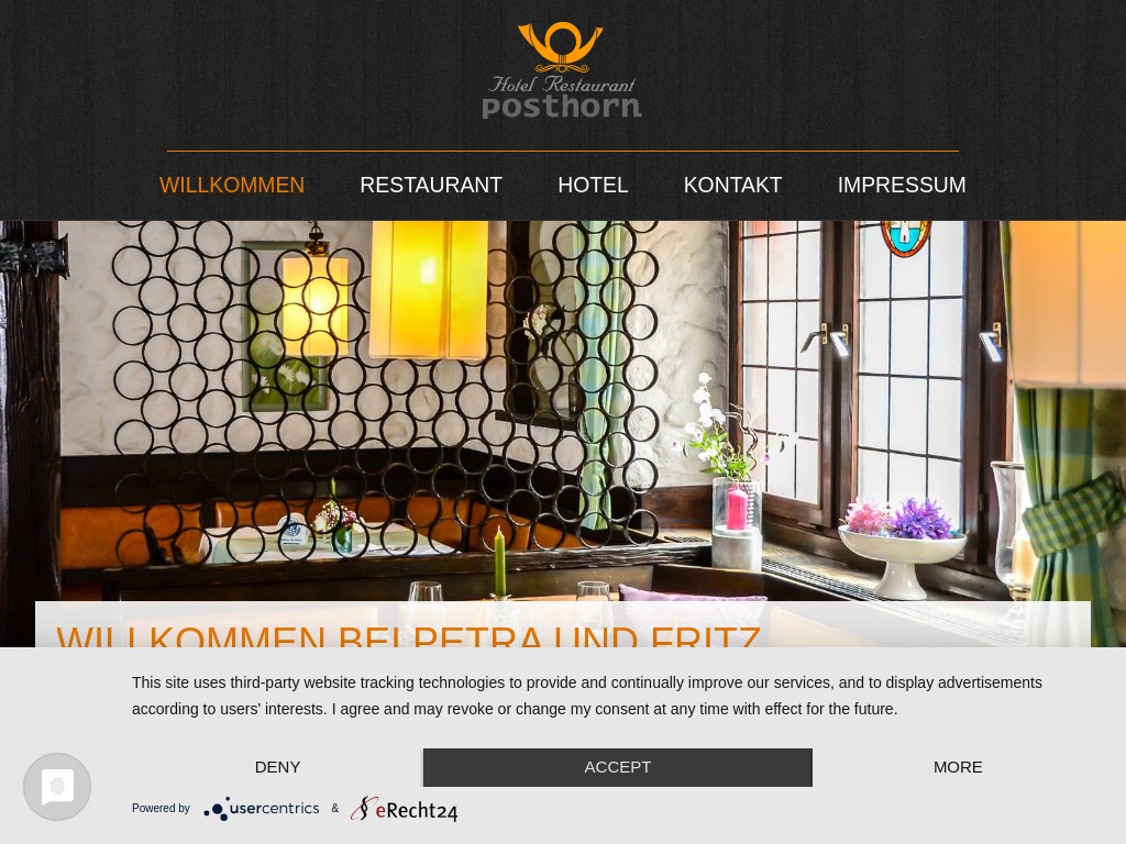 Website von Hotel Restaurant Posthorn in Neu-Ulm