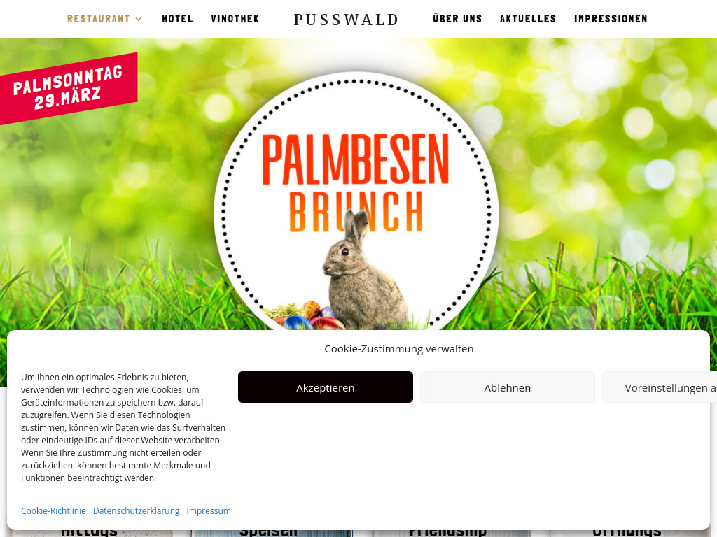 Website von Restaurant Pusswald