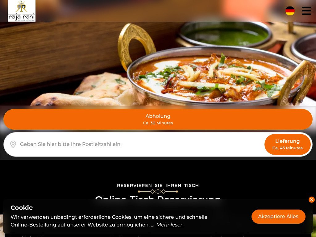 Website von Raja Rani Indisches Restaurant Bad Neuenahr-Ahrweil in Bad Neuenahr-Ahrweiler