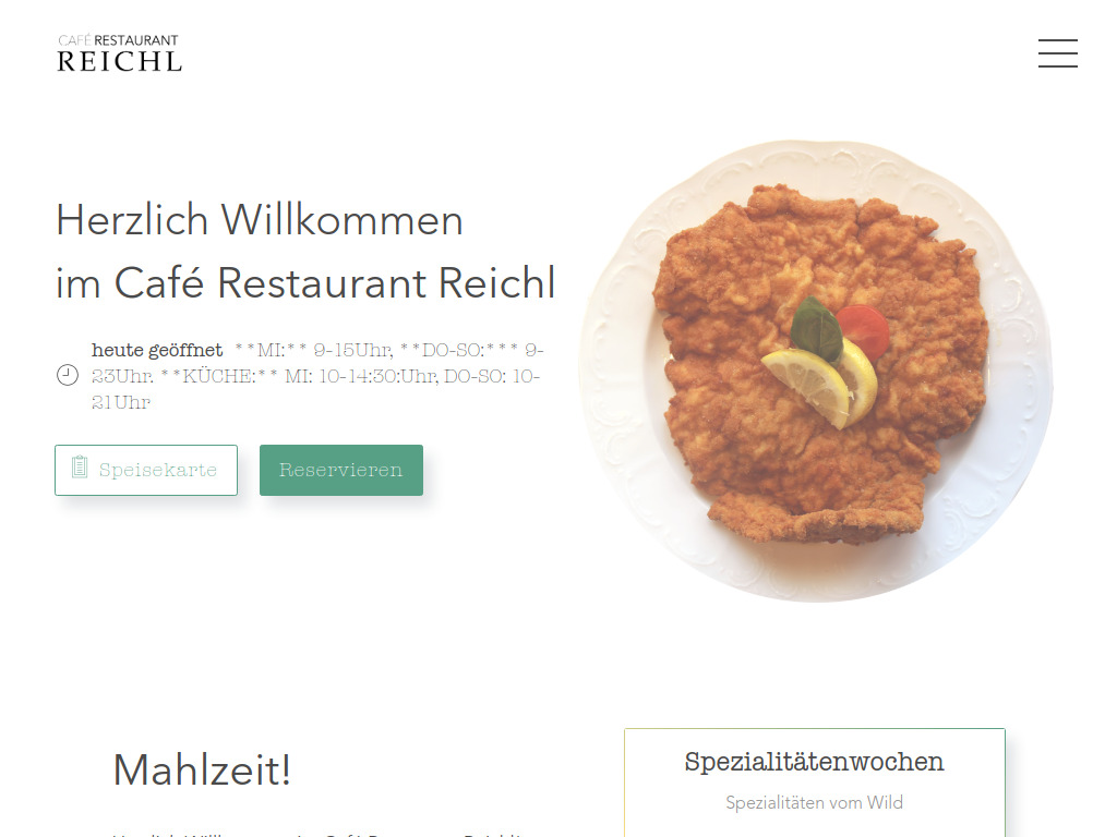 Website von Restaurant Reichl in Schattendorf