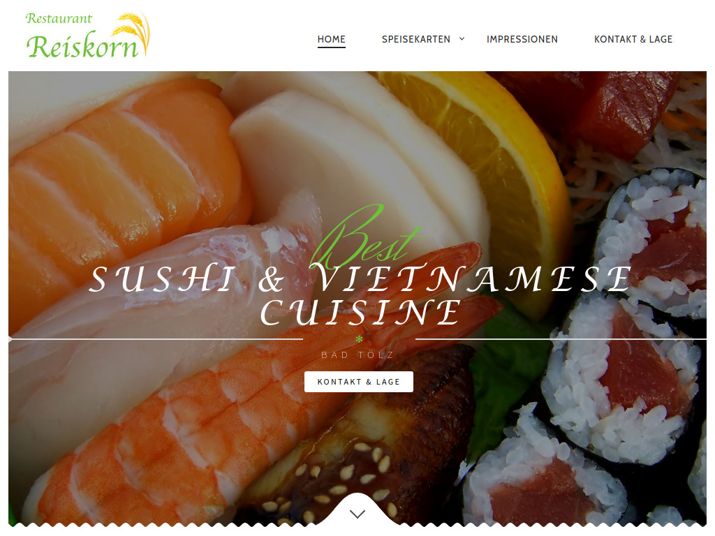 Website von Restaurant Reiskorn in Bad Tölz