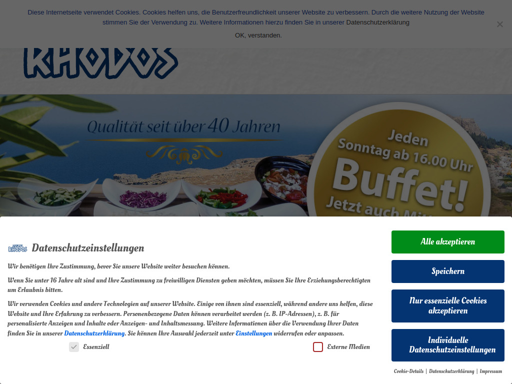 Website von Restaurant Rhodos in Bad Segeberg