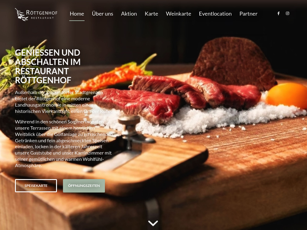Website von Golf! Restaurants GmbH in Meerbusch