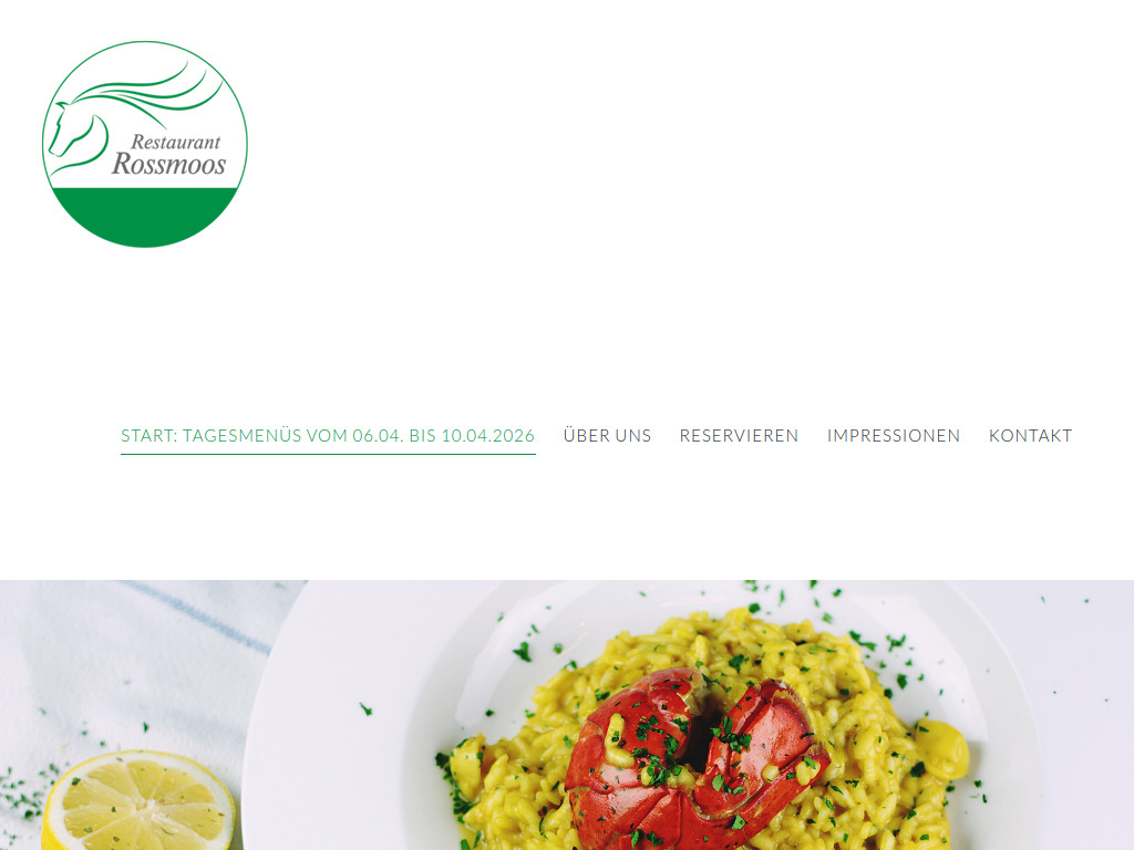 Website von Restaurant Rossmoos in Emmen