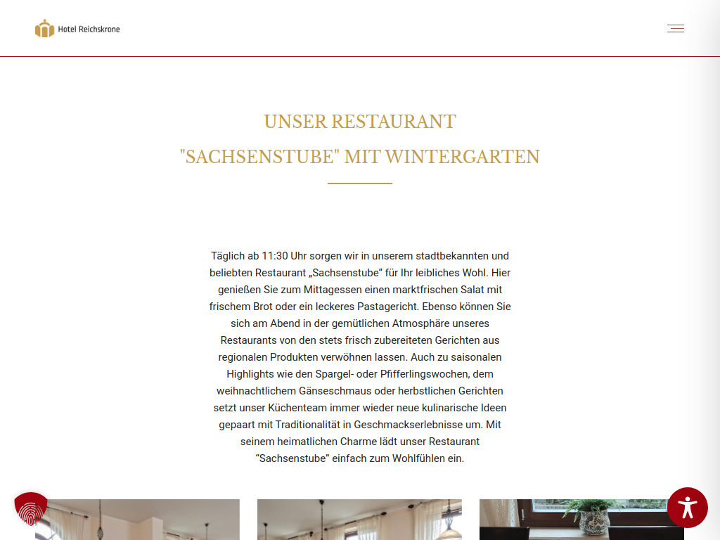 Website von Restaurant Sachsenstube & Restaurant Reichskrone in Heidenau in Heidenau