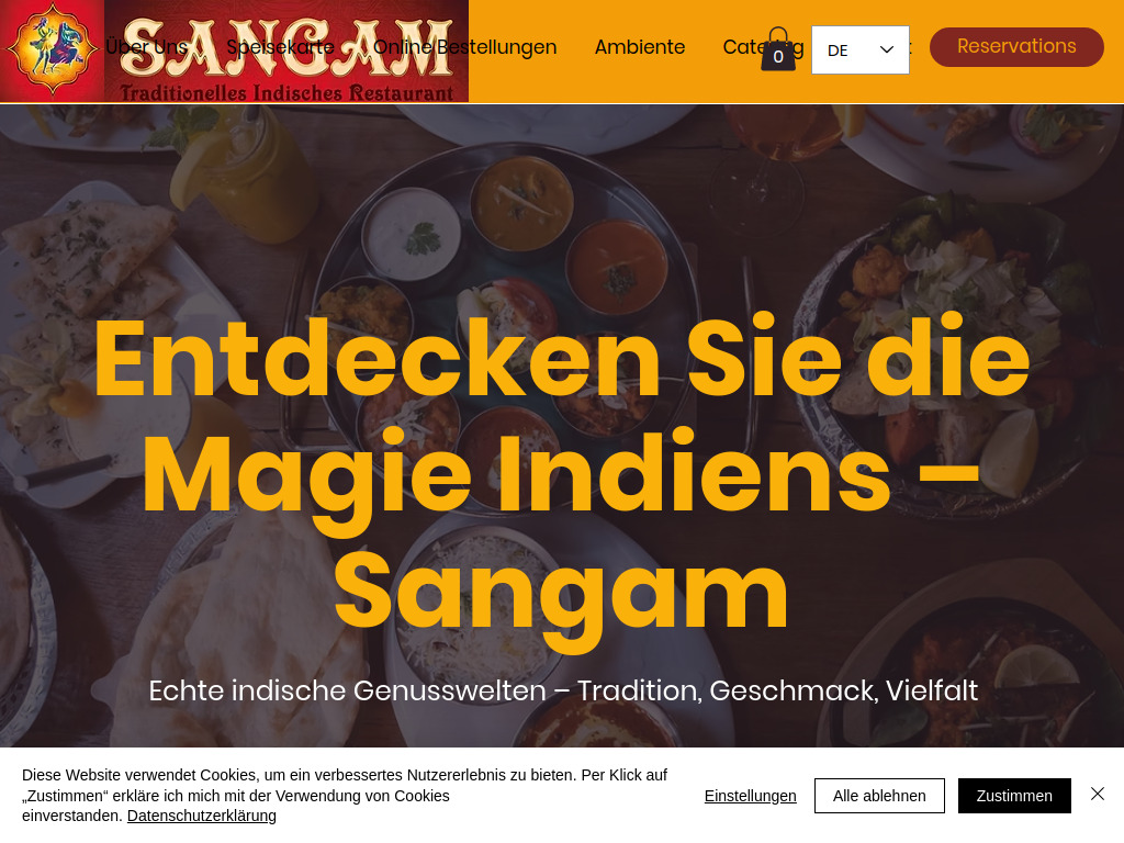 Website von Sangam Erlangen GmbH in Erlangen