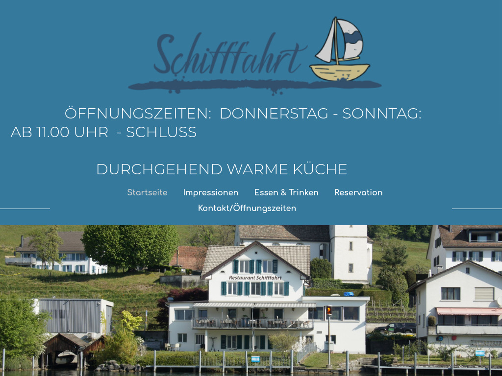 Website von Restaurant Schifffahrt in Bollingen