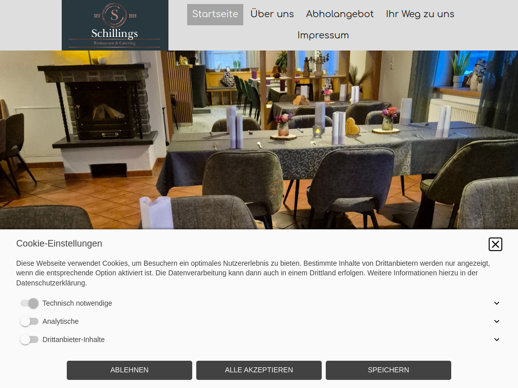 Website von Schillings Restaurant & Catering in Schleusingen