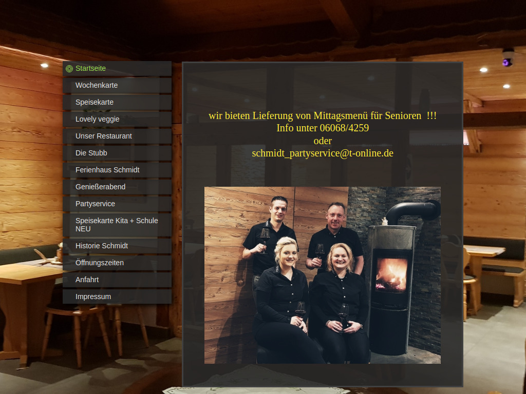 Website von Restaurant Schmidt in Oberzent