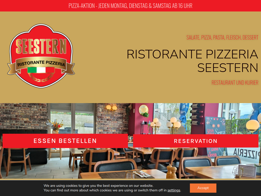 Website von Restaurant Seestern Uster in Uster